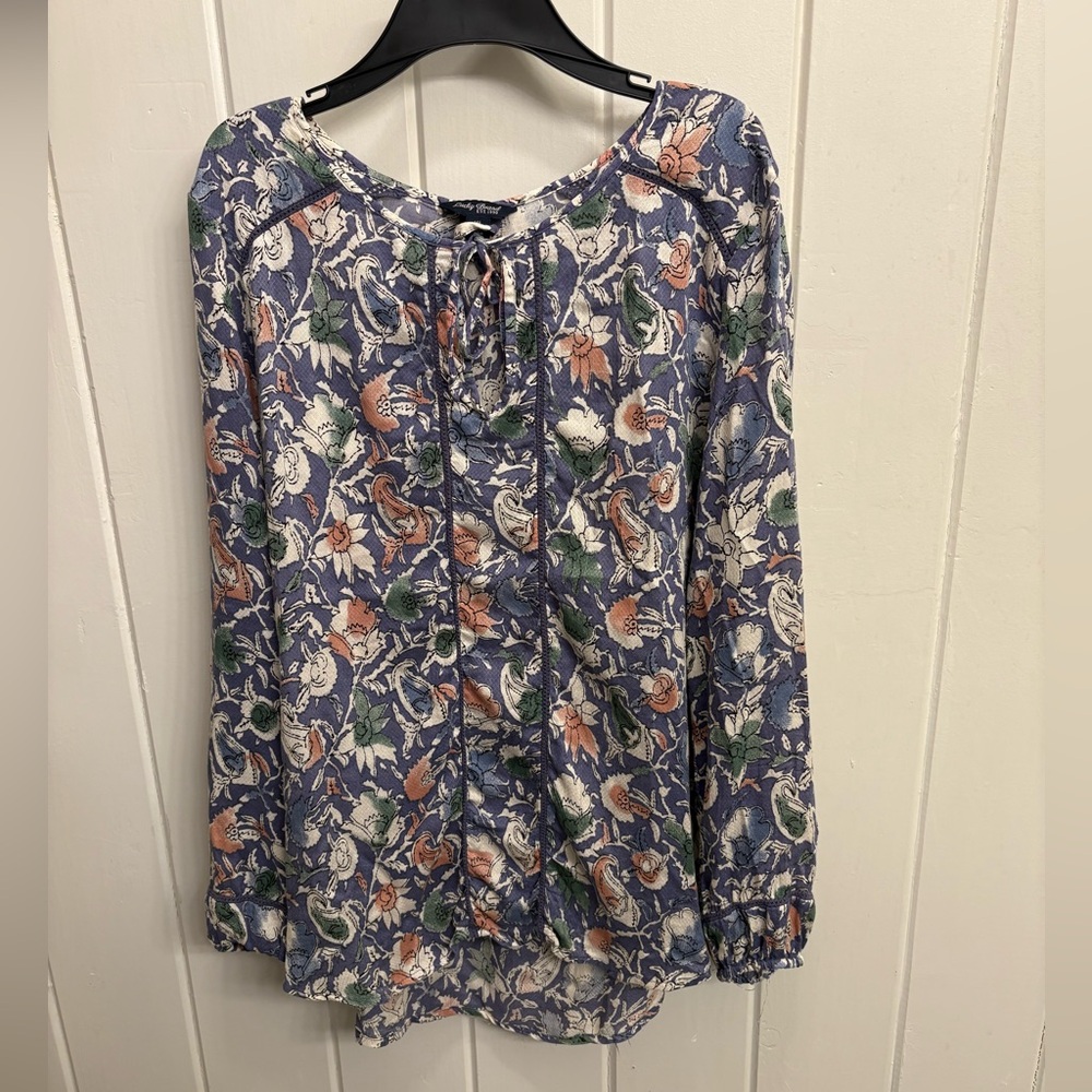 5/$25 Lucky Brand Floral Boho Blouse XL